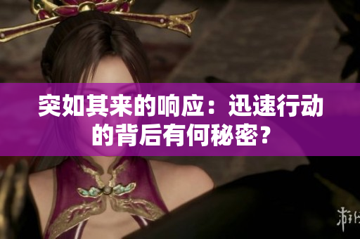 突如其来的响应：迅速行动的背后有何秘密？